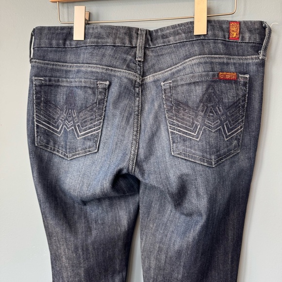 7 For All Mankind “A” Pocket Denim Bootcut Flare Dark Wash Jeans. Size 30 - Picture 8 of 14